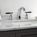 Kaiser Two-Handle 3-Hole Deck Mount Widespread Bathroom Faucet with Retail Pop-Up Drain