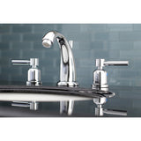 Concord Two-Handle 3-Hole Deck Mount Widespread Bathroom Faucet with Retail Pop-Up Drain