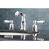 Paris Two-Handle 3-Hole Deck Mount Widespread Bathroom Faucet with Retail Pop-Up Drain