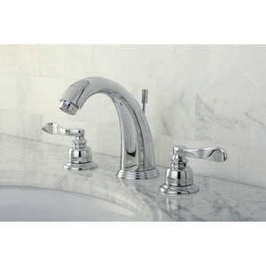 NuWave French Two-Handle 3-Hole Deck Mount Widespread Bathroom Faucet with Retail Pop-Up Drain