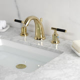 Kaiser Two-Handle 3-Hole Deck Mount Widespread Bathroom Faucet with Retail Pop-Up Drain