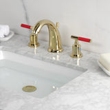 Kaiser Two-Handle 3-Hole Deck Mount Widespread Bathroom Faucet with Retail Pop-Up Drain