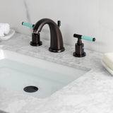 Kaiser Two-Handle 3-Hole Deck Mount Widespread Bathroom Faucet with Retail Pop-Up Drain