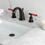 Kaiser Two-Handle 3-Hole Deck Mount Widespread Bathroom Faucet with Retail Pop-Up Drain