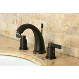 NuvoFusion Two-Handle 3-Hole Deck Mount Widespread Bathroom Faucet with Retail Pop-Up Drain