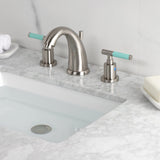 Kaiser Two-Handle 3-Hole Deck Mount Widespread Bathroom Faucet with Retail Pop-Up Drain