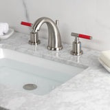 Kaiser Two-Handle 3-Hole Deck Mount Widespread Bathroom Faucet with Retail Pop-Up Drain