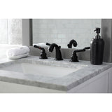 Magellan Two-Handle 3-Hole Deck Mount Widespread Bathroom Faucet with Retail Pop-Up Drain