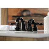 Victorian Two-Handle 3-Hole Deck Mount Widespread Bathroom Faucet with Retail Pop-Up Drain