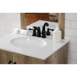 Victorian Two-Handle 3-Hole Deck Mount Widespread Bathroom Faucet with Retail Pop-Up Drain