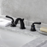 Restoration Two-Handle 3-Hole Deck Mount Widespread Bathroom Faucet with Retail Pop-Up Drain