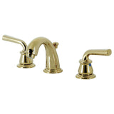 Restoration Two-Handle 3-Hole Deck Mount Widespread Bathroom Faucet with Retail Pop-Up Drain