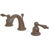 Victorian Two-Handle 3-Hole Deck Mount Widespread Bathroom Faucet with Retail Pop-Up Drain