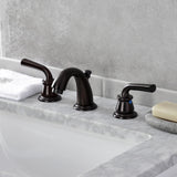 Restoration Two-Handle 3-Hole Deck Mount Widespread Bathroom Faucet with Retail Pop-Up Drain