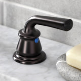 Restoration Two-Handle 3-Hole Deck Mount Widespread Bathroom Faucet with Retail Pop-Up Drain