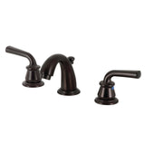 Restoration Two-Handle 3-Hole Deck Mount Widespread Bathroom Faucet with Retail Pop-Up Drain