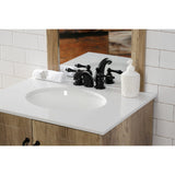 Victorian Two-Handle 3-Hole Deck Mount Mini-Widespread Bathroom Faucet with Pop-Up Drain