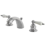 Victorian Two-Handle 3-Hole Deck Mount Mini-Widespread Bathroom Faucet with Pop-Up Drain