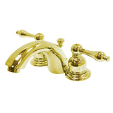 Victorian Two-Handle 3-Hole Deck Mount Mini-Widespread Bathroom Faucet with Pop-Up Drain