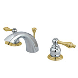 Victorian Two-Handle 3-Hole Deck Mount Mini-Widespread Bathroom Faucet with Pop-Up Drain