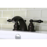 Victorian Two-Handle 3-Hole Deck Mount Mini-Widespread Bathroom Faucet with Pop-Up Drain