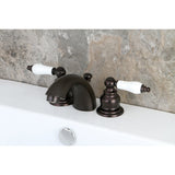 Victorian Two-Handle 3-Hole Deck Mount Mini-Widespread Bathroom Faucet with Pop-Up Drain