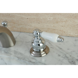 Victorian Two-Handle 3-Hole Deck Mount Mini-Widespread Bathroom Faucet with Pop-Up Drain