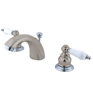 Victorian Two-Handle 3-Hole Deck Mount Mini-Widespread Bathroom Faucet with Pop-Up Drain