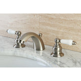 Victorian Two-Handle 3-Hole Deck Mount Mini-Widespread Bathroom Faucet with Pop-Up Drain