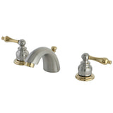 Victorian Two-Handle 3-Hole Deck Mount Mini-Widespread Bathroom Faucet with Pop-Up Drain