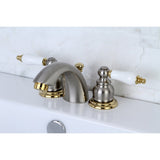 Victorian Two-Handle 3-Hole Deck Mount Mini-Widespread Bathroom Faucet with Pop-Up Drain