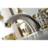 Vintage Two-Handle 3-Hole Deck Mount Mini-Widespread Bathroom Faucet with Pop-Up Drain