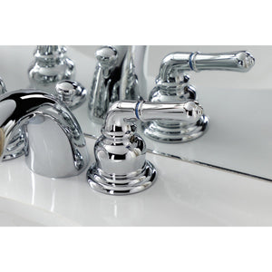 Victorian Two-Handle 3-Hole Deck Mount Mini-Widespread Bathroom Faucet with Brass Pop-Up