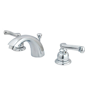 Royale Two-Handle 3-Hole Deck Mount Mini-Widespread Bathroom Faucet with Pop-Up Drain