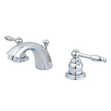 Knight Two-Handle 3-Hole Deck Mount Mini-Widespread Bathroom Faucet with Pop-Up Drain