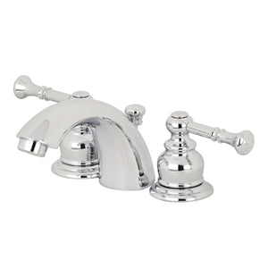 Naples Two-Handle 3-Hole Deck Mount Mini-Widespread Bathroom Faucet with Pop-Up Drain