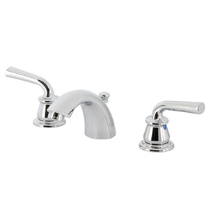 Restoration Two-Handle 3-Hole Deck Mount Mini-Widespread Bathroom Faucet with Plastic Pop-Up