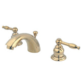 Knight Two-Handle 3-Hole Deck Mount Mini-Widespread Bathroom Faucet with Pop-Up Drain