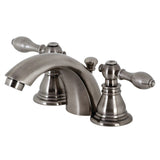 American Classic Two-Handle 3-Hole Deck Mount Mini-Widespread Bathroom Faucet with Pop-Up Drain