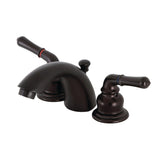 Victorian Two-Handle 3-Hole Deck Mount Mini-Widespread Bathroom Faucet with Brass Pop-Up