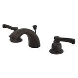 Royale Two-Handle 3-Hole Deck Mount Mini-Widespread Bathroom Faucet with Pop-Up Drain