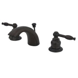 Knight Two-Handle 3-Hole Deck Mount Mini-Widespread Bathroom Faucet with Pop-Up Drain