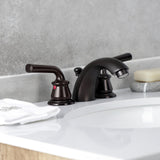 Restoration Two-Handle 3-Hole Deck Mount Mini-Widespread Bathroom Faucet with Pop-Up Drain