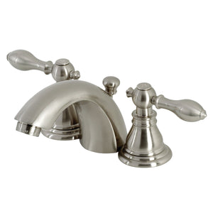 American Classic Two-Handle 3-Hole Deck Mount Mini-Widespread Bathroom Faucet with Pop-Up Drain