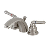 Victorian Two-Handle 3-Hole Deck Mount Mini-Widespread Bathroom Faucet with Brass Pop-Up