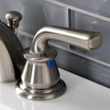 Restoration Two-Handle 3-Hole Deck Mount Mini-Widespread Bathroom Faucet with Pop-Up Drain