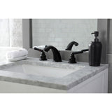 Magellan Two-Handle 3-Hole Deck Mount Widespread Bathroom Faucet with Retail Pop-Up Drain