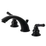 Magellan Two-Handle 3-Hole Deck Mount Widespread Bathroom Faucet with Retail Pop-Up Drain