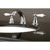 American Patriot Two-Handle 3-Hole Deck Mount Widespread Bathroom Faucet with Retail Pop-Up Drain