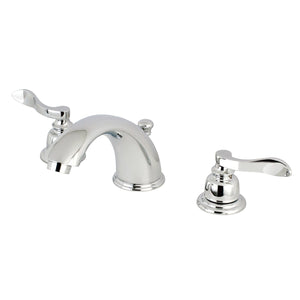 NuWave French Two-Handle 3-Hole Deck Mount Widespread Bathroom Faucet with Retail Pop-Up Drain